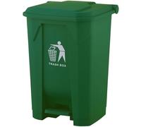 DUAS 30/50/80L Pedal Bin - Large Recycling & Rubbish Dustbin for Kitchen, Home & Office - Durable Plastic Waste Trash Bin with Foot Pedal & Lid (Green, 50L)