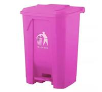 DUAS 80L Pink Pedal Bin - Large Recycling & Rubbish Dustbin for Kitchen, Home, Office & Bathroom - Durable Plastic Waste Trash Bin with Foot Pedal & Lid
