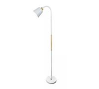 DUAS Adjustable Metal Floor Lamp Black or White - 150cm Tall Reading Standing Light with 720° Rotating Head, E27 Bulb Compatible, UK Plug, 1.5m Cable for Bedroom, Living Room, Office (White)