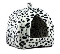DUAS Igloo Pet Bed Cat Kitten Dog Cozy Fleece Pyramid House with Cushion - Warm, Washable & Foldable (Grey, One Size)
