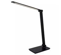 DUAS LED Touch Table Lamp with USB, 3 Brightness & 3 Colour Modes, Eye-Caring Modern Study Desk Light for Bedroom & Office - Stepped Dimmable Minimalist USB Lamp - Black/White (Black)