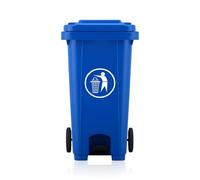 DUAS Outdoor Wheelie Bin Trash Can Large 100L & 120L EN840 Certified Rubbish Waste Dustbin with Lid, Rubber Wheels, and Steel Axle - Durable for Home Workplace and Commercial Use (Pedal Blue, 100L)