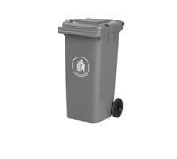DUAS Outdoor Wheelie Bin Trash Can Large 100L & 120L EN840 Certified Rubbish Waste Dustbin with Lid, Rubber Wheels, and Steel Axle - Durable for Home Workplace and Commercial Use (Grey, 100L)