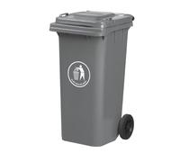 DUAS Outdoor Wheelie Bin Trash Can Large 100L & 120L EN840 Certified Rubbish Waste Dustbin with Lid, Rubber Wheels, and Steel Axle - Durable for Home Workplace and Commercial Use (Grey, 120L)