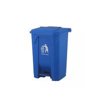 DUAS Recycling Pedal Bin Waste Trash Can for Kitchen & Home Office - Durable Plastic Rubbish Dustbin in 30L, 50L, 80L Sizes - Multiple Colors Available (Blue, 50 Litres)