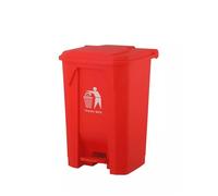 DUAS Recycling Pedal Bin Waste Trash Can for Kitchen & Home Office - Durable Plastic Rubbish Dustbin in 30L, 50L, 80L Sizes - Multiple Colors Available (Red, 30 Litres)