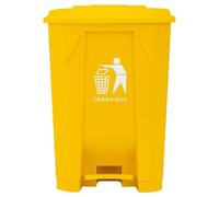 DUAS Recycling Pedal Bin Waste Trash Can for Kitchen & Home Office - Durable Plastic Rubbish Dustbin in 30L, 50L, 80L Sizes - Multiple Colors Available (Yellow, 30 Litres)