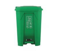 DUAS Recycling Pedal Bin Waste Trash Can for Kitchen & Home Office - Durable Plastic Rubbish Dustbin in 30L, 50L, 80L Sizes - Multiple Colors Available (Green, 80 Litres)