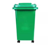 DUAS Recycling Wheelie Bin Dustbin Plastic Rubbish Waste Trash Bin for Kitchen Home and Office - 30L & 50L Sizes, Green and Red (Green, 30L)