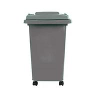 DUAS Recycling Wheelie Bin Dustbin Plastic Rubbish Waste Trash Bin for Kitchen Home and Office - 30L & 50L Sizes - Green, Red, Grey and Blue (Grey, 30L)