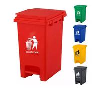 DUAS Slim Pedal Recycling Bin, stylish and space saving waste solution for kitchen, home, office, or bathroom. Hands free lid with foot pedal for easy, hygienic disposal. (15L Red)