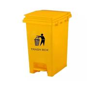 DUAS Slim Pedal Recycling Bin, stylish and space saving waste solution for kitchen, home, office, or bathroom. Hands free lid with foot pedal for easy, hygienic disposal. (15L Yellow)