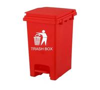 DUAS Slim Pedal Recycling Bin, stylish and space saving waste solution for kitchen, home, office, or bathroom. Hands free lid with foot pedal for easy, hygienic disposal. (15L Pack of 5 Red)