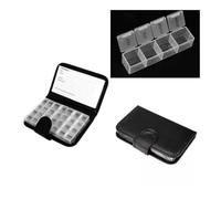 DUAS Weekly 7 Day Leather Pill Organizer Stylish Travel Medicine Case Compact Tablet Storage Wallet for Daily Vitamins & Pills Portable AM PM Dispenser with Secure Magnetic Closure
