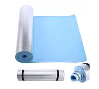 DUAS Yoga Camping Mat 6MM Blue roll up EVA foam with waterproof foil insulation provides comfort and support measures 180x50cm ideal for outdoor use exercise yoga and sleeping