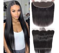 DUAUJUIU Lace Frontals 13x4 Straight HD Transparent Lace Frontal Closure Human Hair Frontals Pre Plucked with Natural Hairline Ear to Ear Natural Color 12 Inch