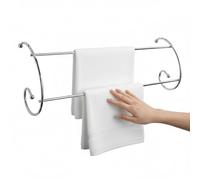 DUAYRA 2 Bar Chrome Radiator Airer | Heavy Duty Durable Clothes Dryer | Radiator Mounted Anti Slip Feet | Strong Laundry Washing Line Towel Rails Silver | Lightweight Portable Space Saving Design (1)