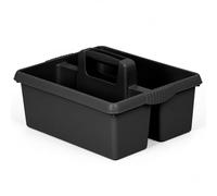 DUAYRA Cleaning Caddy with Handle, Large 5L Dual Compartment Organizer, Plastic Storage Tote for Kitchen Sink, Housekeeping, Bathroom, Under Sink Bin, Garden Tools Basket (Midnight Blue)