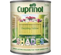 DUAYRA Garden Shades Paint | Quick Drying Water Based | For Garden Fence, Shades, Benches, Terracotta, Brick, Stone | Exterior Wood Furniture | Long Lasting (Dazzling Yellow, 1 Liter)