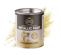DUAYRA Metallic Gold Shimmering Gloss Paint Tin 300ml | Long Lasting Protection | Quick Drying Brush-On Paints | Tough & Durable | Multipurpose Interior Exterior | Ideal For Wood, Metal, Plastic | (1)