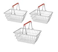 DUAYRA Mini Stainless Steel Shopping Basket | Food Serving Basket | Multipurpose Durable Lightweight & Portable | Heavy Duty Strong Carry Handles | Small Grocery Baskets | L 19cm x W 13cm x H 8cm (3)