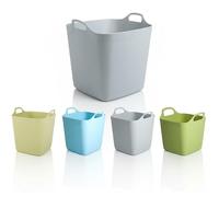 DUAYRA Square Flexi Tubs | Laundry Toys Storage Bucket | Multipurpose Horse Feed Container | Hardwearing Plastic | Strong Handles | Home Garden Eco-friendly Buckets | 15/25 / 40 Litre | (40 Litre)