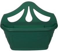 DUAYRA Venetian Wall Planter 42cm | Indoor Outdoor Flowers Hanging Pot | Strong Lightweight Plastic Garden Baskets | Decorative Planters With Drainage Holes | For Fence, Window, Balcony (Green)