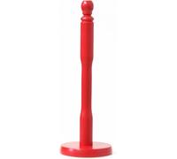 DUAYRA Wooden Towel Paper Holder | Free Standing Round Tissue Paper Roll Stand | Stylish Organizer Rack | Bedroom, Kitchen, Bathroom Worktop | Non Slip Sturdy Base | 34.75cm x 12cm (Red)
