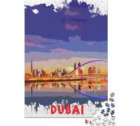 Dubai 1000 Piece Jigsaw Puzzle, Vintage Architecture Destination, Matte Printed Jigsaw, for Home Décor Fans, 52x38cm/1000pcs