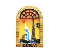 Dubai 3D Window-shaped Refrigerator Magnet Souvenirs Handmade Resin Magnetic Stickers Home Kitchen Decoration,Dubai Fridge Magnet Collection Gift