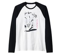 Dubai Abstract Floral Art Modern Arabic Block Print Raglan Baseball Tee