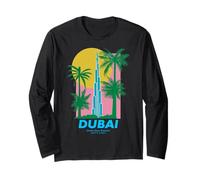 Dubai Burj Khalifa Art Modern Travel Poster UAE Long Sleeve T-Shirt