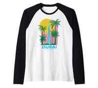 Dubai Burj Khalifa Art Modern Travel Poster UAE Raglan Baseball Tee