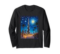Dubai Burj Khalifa Starry Pop Skyline Long Sleeve T-Shirt