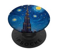 Dubai Burj Khalifa Starry Pop Skyline PopSockets Adhesive PopGrip