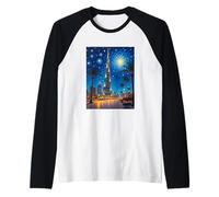 Dubai Burj Khalifa Starry Pop Skyline Raglan Baseball Tee