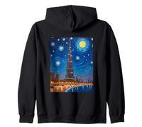 Dubai Burj Khalifa Starry Pop Skyline Zip Hoodie
