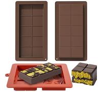 Dubai Chocolate Bar Molds Trays 3 Pcs Large Deep Thick Silicone Chocolate Bar Moulds Food Grade Chocolate Mold Non Stick Reusable Chocolate Molds for DIY Candy Protein Energy Bar Mould