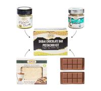 Dubai Chocolate Bar Pistachio Kit Bundle with 4 items : Pistachio Cream, Kataifi, Tahini, Silicone Chocolate Bar Molds