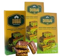 Dubai Chocolate Bar with Kadayif Pistachio Cream Individually Wrapped Sweets Treat UAE Dubai Kunefe Milk Chocolate Small Gifts for Snack Kids Family & Friend (Dubai chocolate 100g & 2x 200g)