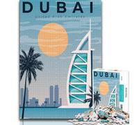 Dubai City UAE Travel Jigsaw Puzzles 1000 Pieces for Adults Teens,Challenging Game And Family Play for Is Ideal As A Gift for The Whole Family 38x52cm
