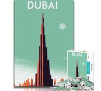 Dubai City UAEE Travel Jigsaws Puzzles 1000 Pieces for Teenagers Gifts,Challenging Game And Family Play Wall Decoration Unique Birthday And Xmas Gifts 38x26cm