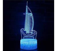Dubai Hotels 3D Night Light,3D Illusion Lamp 16 Color Change Decor Lamp with Remote Control for Living Bed Room Bar Gifts