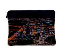 Dubai La Nuit Cityscape Lumiere Case for Computers and Tablets - Linen Look - 14-15 Inches - Printed in France