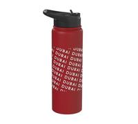 Dubai - Minimalist All Over Repeating Text Saudi Arabia Stainless Steel Insulated Water Bottle