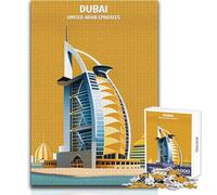 Dubai Modern Design Poster Adults 1000 Pieces Puzzle Strategic Thinking Learning Game Ideal Meaningful Gift for Any Event Size 38x52cm