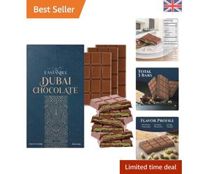 Dubai Pistachio Chocolate Bar Gift Box - Luxurious 3 Pieces x 70g Delight