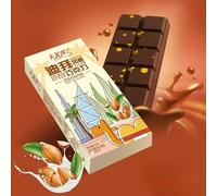 Dubai pistachio hazelnut almonds chocolate candy, milk flowing dark chocolate, nut filled candy, milk Dim sum, jam filled candies, festival gift box, toffee, casual snack (Almond,1 box)