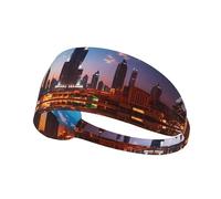 Dubai Sidewinder Tower Printed Elastic Sports Headband Stretchy Sports Headband Suitable for Sports Travel and Indoor Fitness