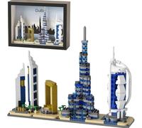 Dubai Skyline Building Blocks Set, 757 PCS Micro World Famous Architectural Model, Wall Art Crafts Bricks Toys, Mini Architecture Building Kits, Gifts for Landmark House Enthusiasts